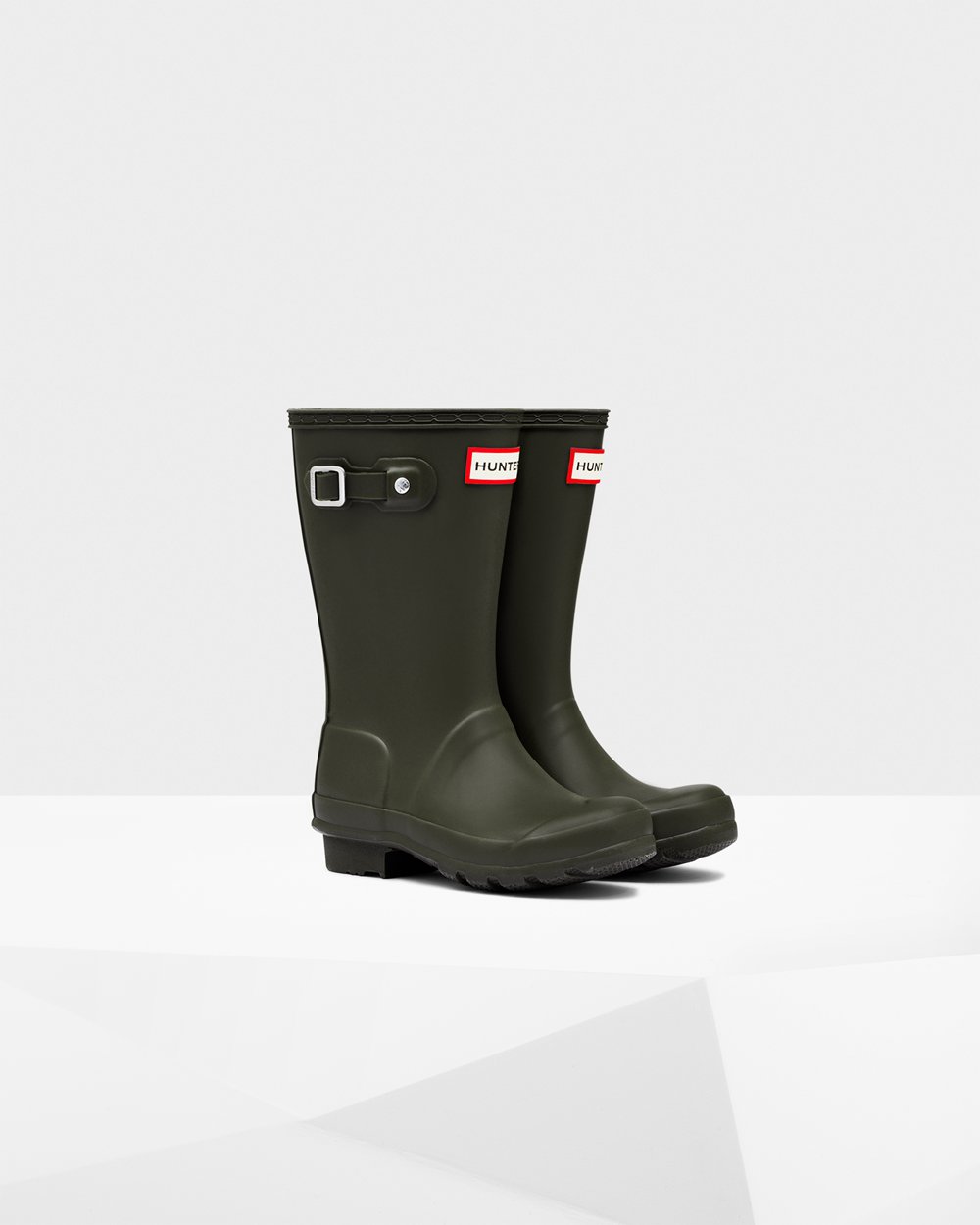 Hunter Original Big Rain Boots - Outlet Kids Dark Olive - CYJXHG380